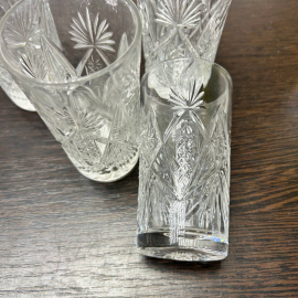 Стаканы для напитков. Качественный хрусталь, рисунок от формы. Винтаж, СССР. Цена за 1шт. Картинка 3